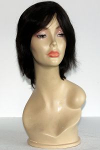 wig black med short hh available for rent: Helen Curtis black wig, with very natural hair do look