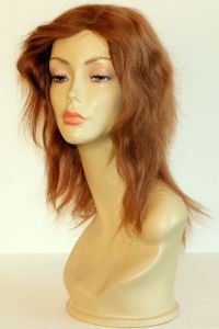 wig hazel red sl hh available for rent: shoulder length cherry blonde / hazel wig in human hair